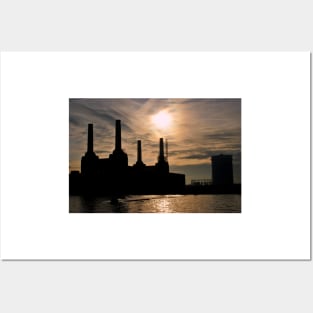 Battersea Power Station River Thames London Posters and Art